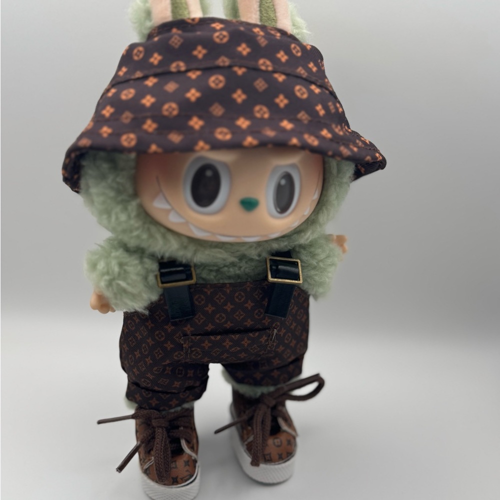 Labubu Luxury Outfit Hat Overalls and Shoes - Nrown